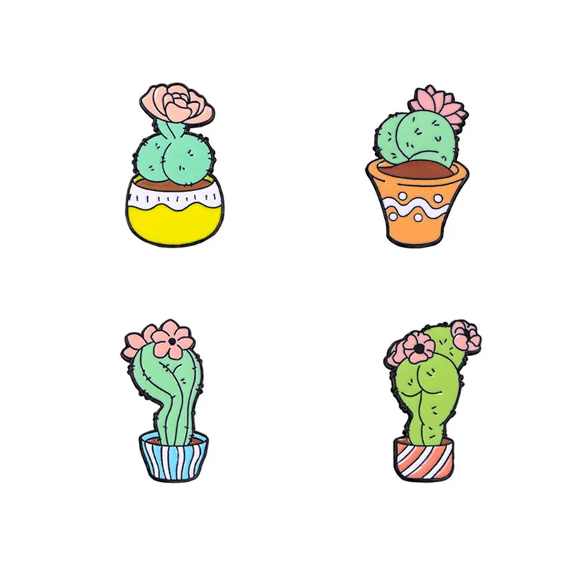 Cartoon Style Simple Style Cactus Alloy Enamel Unisex Brooches