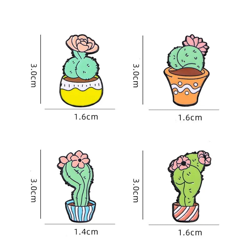 Cartoon Style Simple Style Cactus Alloy Enamel Unisex Brooches