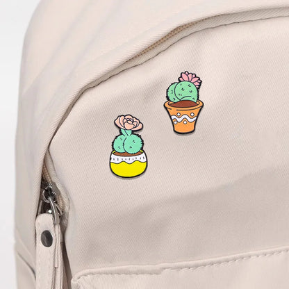 Cartoon Style Simple Style Cactus Alloy Enamel Unisex Brooches