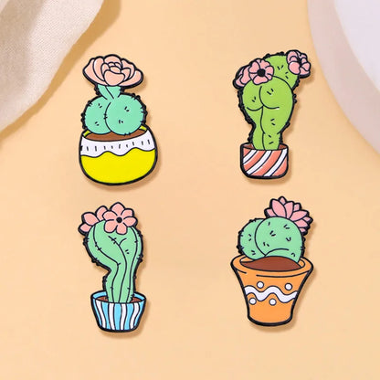 Cartoon Style Simple Style Cactus Alloy Enamel Unisex Brooches