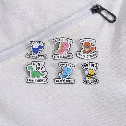 Cartoon Style Simple Style Geometric Letter Dinosaur Alloy Stoving Varnish Unisex Brooches