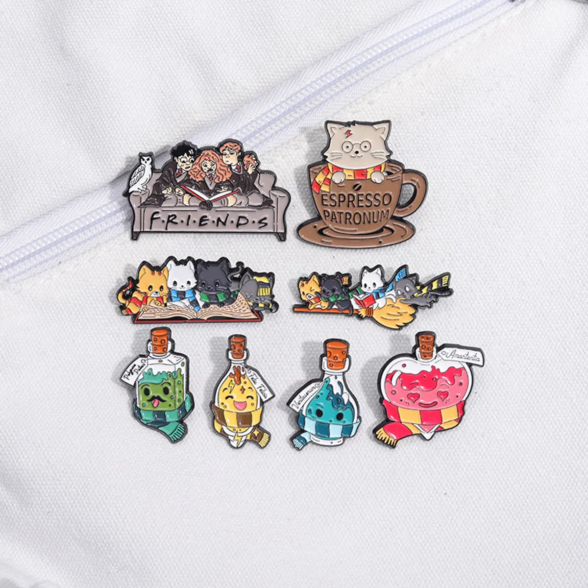 Cartoon Style Simple Style Letter Cat Alloy Stoving Varnish Unisex Brooches