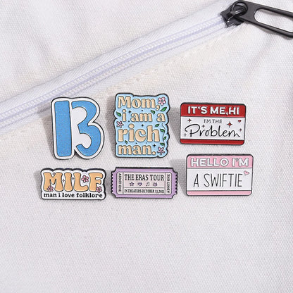 Cartoon Style Simple Style Letter Radio Tape Alloy Stamping Stoving Varnish Plating Unisex Brooches