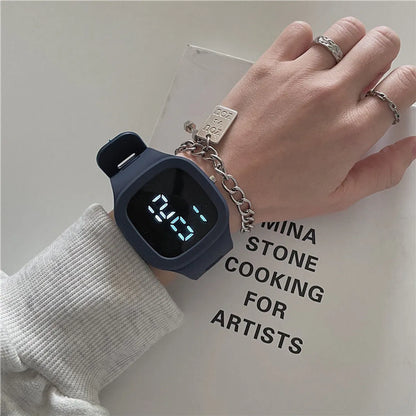 Cartoon Style Simple Style Solid Color Concealed Buckle Electronic Men'S Watches