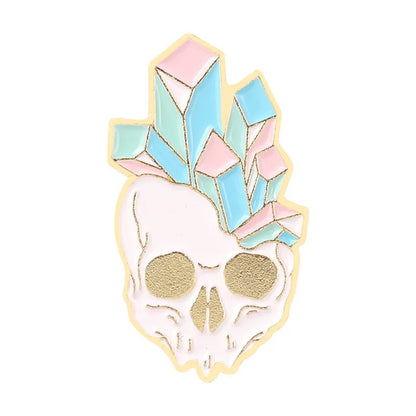 Cartoon Style Skull Alloy Plating Metal Unisex Brooches