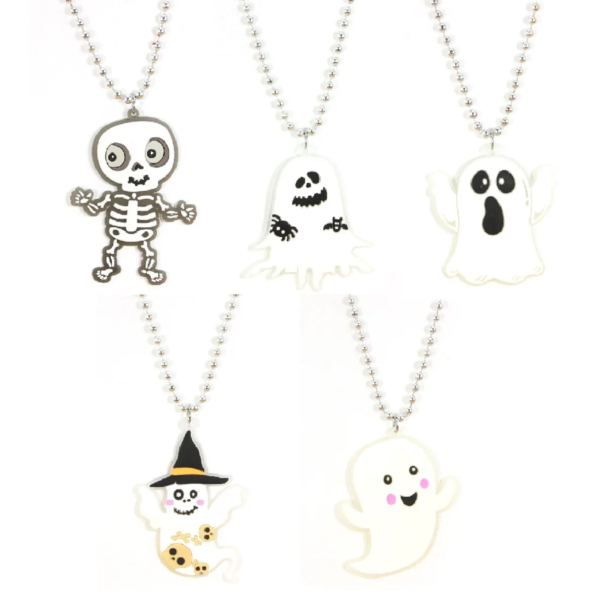 Cartoon Style Skull PVC Halloween Unisex Pendant Necklace