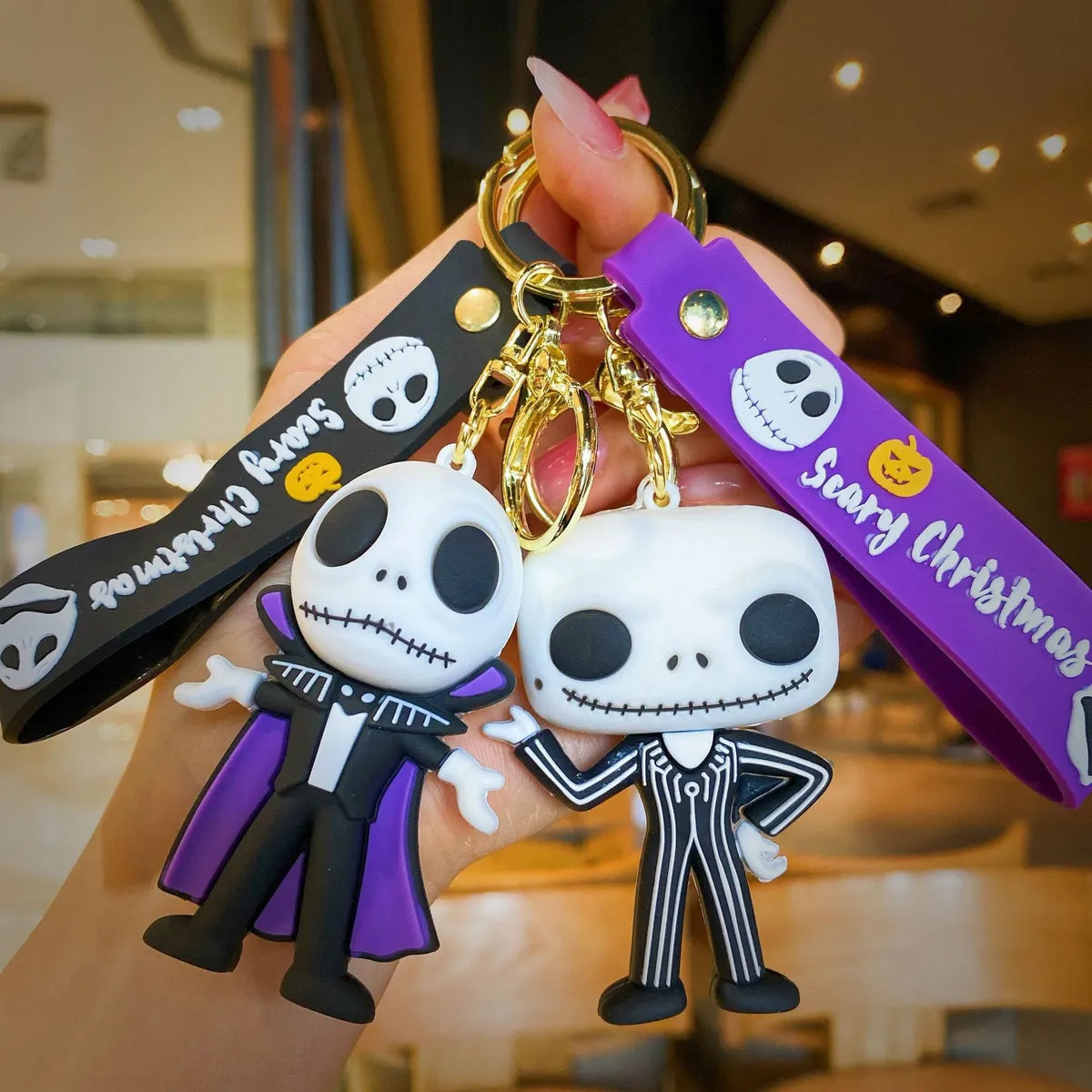 Cartoon Style Skull Silica Gel Unisex Bag Pendant Keychain