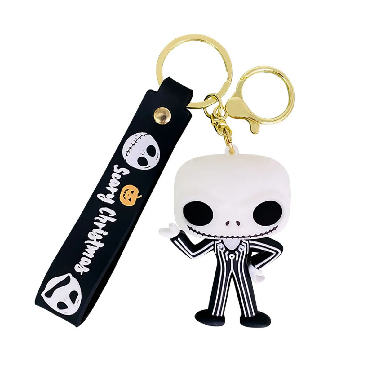 Cartoon Style Skull Silica Gel Unisex Bag Pendant Keychain