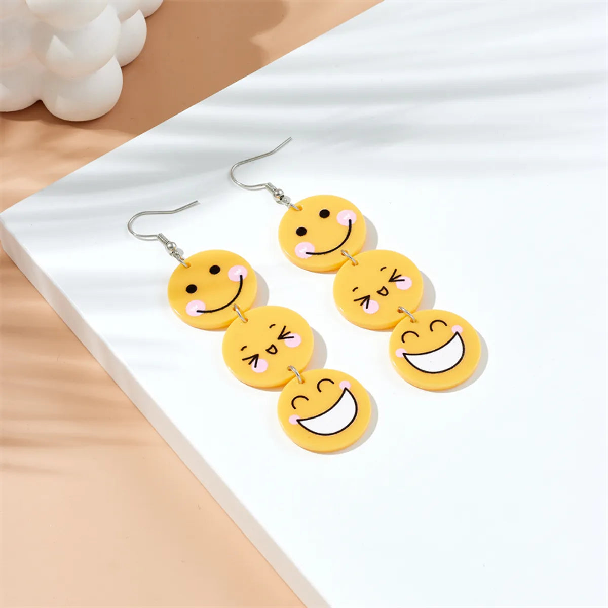 Cartoon Style Smiley Face Emoji Face Arylic Women's Drop Earrings