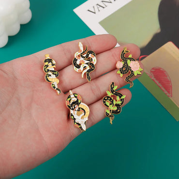 Cartoon Style Snake Alloy Stoving Varnish Unisex Brooches