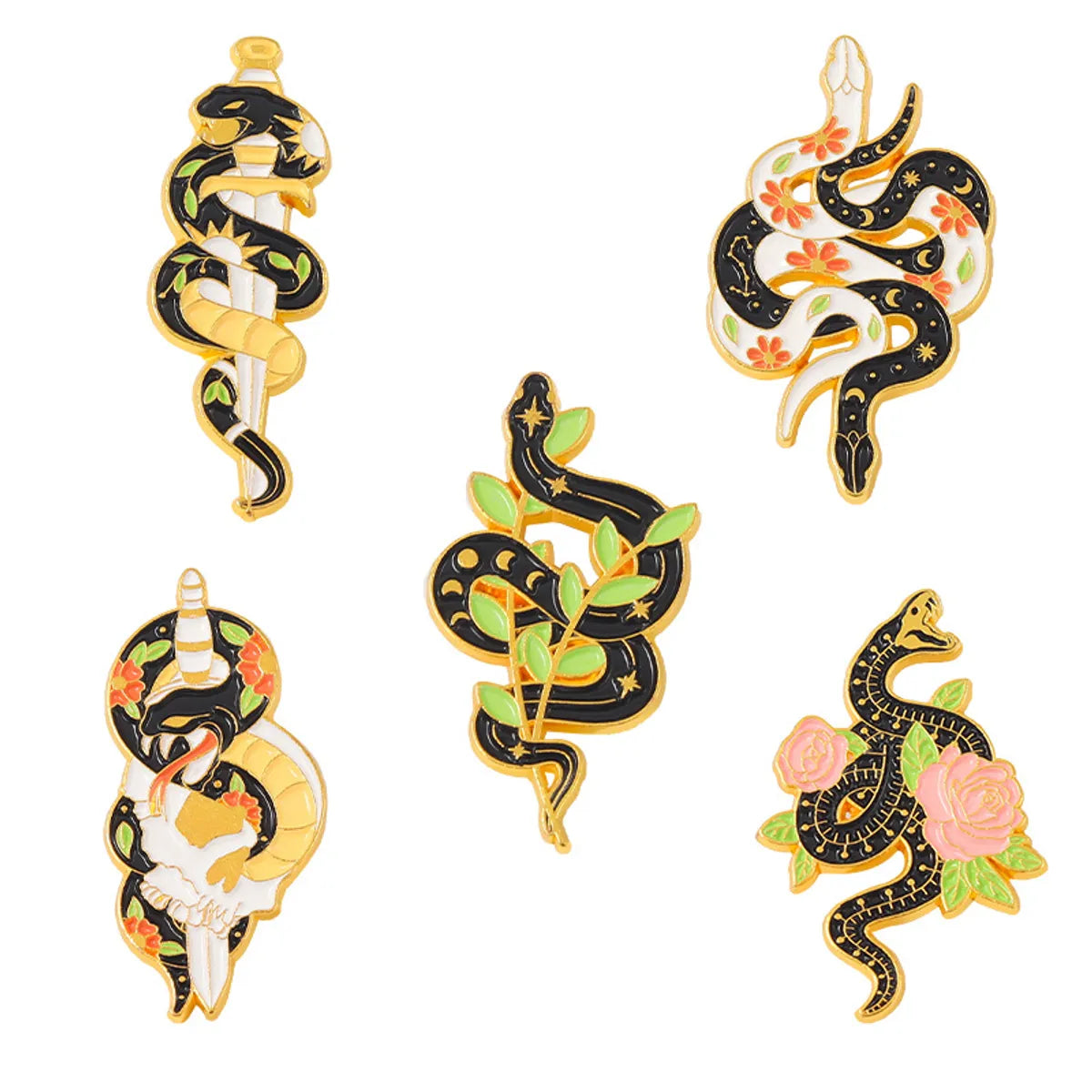 Cartoon Style Snake Alloy Stoving Varnish Unisex Brooches