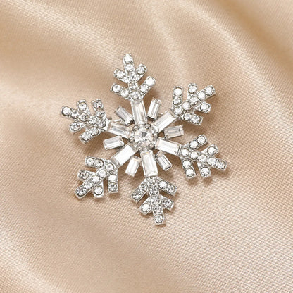 Cartoon Style Snowflake Alloy Pearl Metal Rhinestones Unisex Brooches