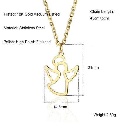 Cartoon Style Solid Color Stainless Steel Plating Gold Plated Pendant Necklace