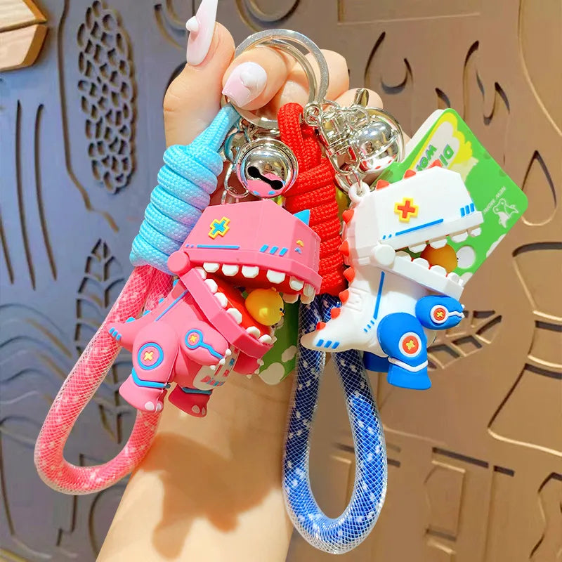 Cartoon Style Sweet Simple Style Dinosaur Pvc Women'S Bag Pendant Keychain