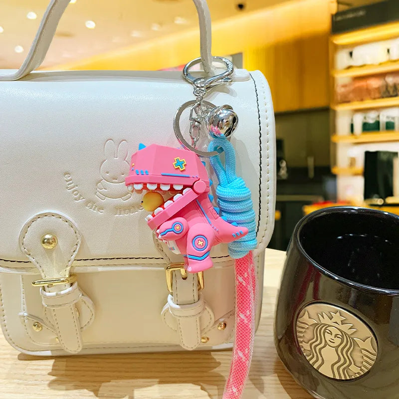 Cartoon Style Sweet Simple Style Dinosaur Pvc Women'S Bag Pendant Keychain