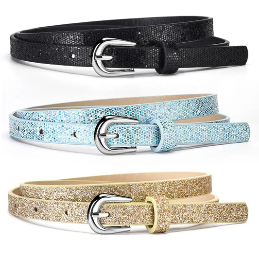 Cartoon Style Sweet Simple Style Solid Color Pu Leather Alloy Women'S Leather Belts