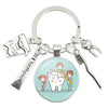 Cartoon Style Teeth Alloy Glass Unisex Bag Pendant Keychain