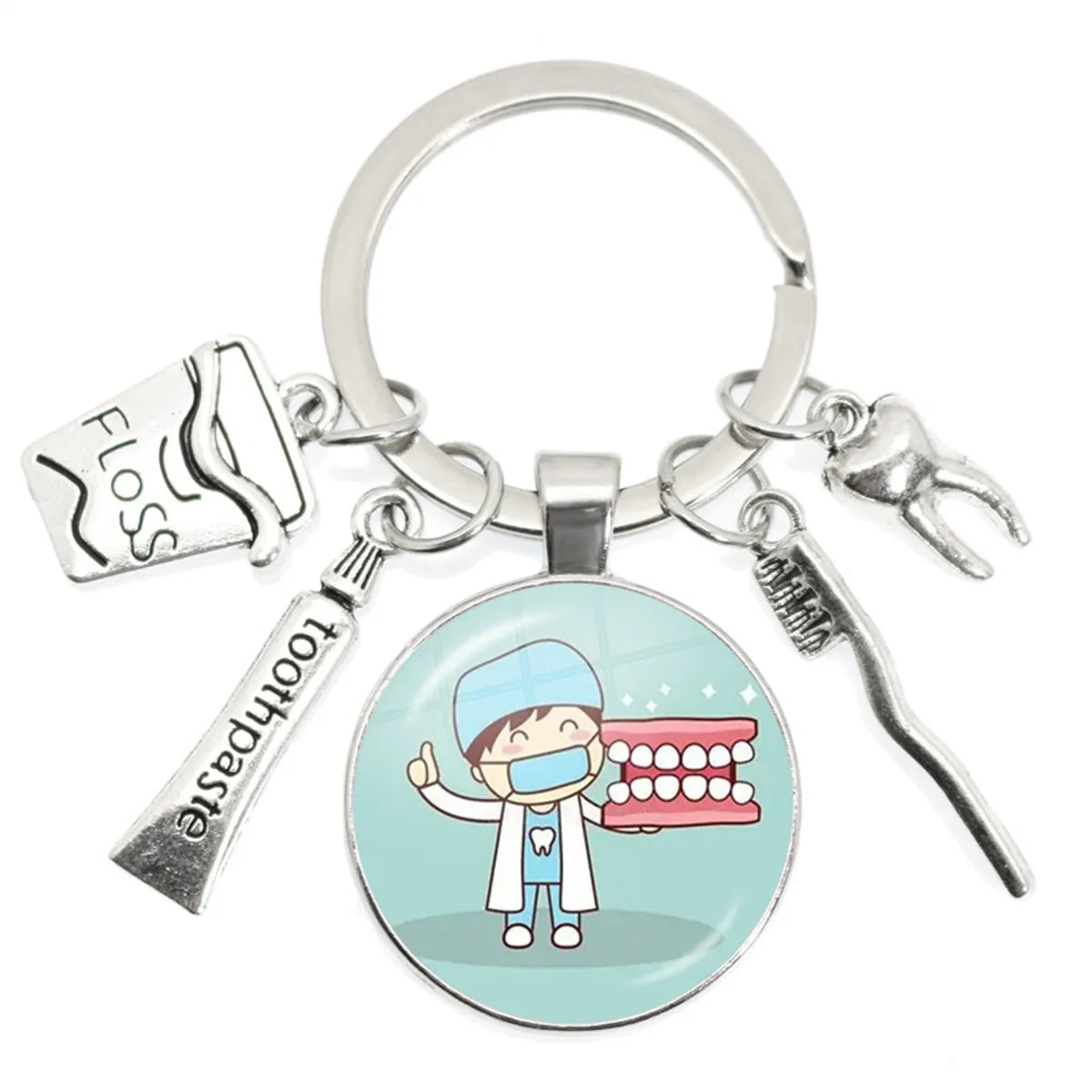 Cartoon Style Teeth Alloy Glass Unisex Bag Pendant Keychain