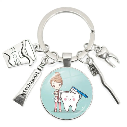 Cartoon Style Teeth Alloy Glass Unisex Bag Pendant Keychain