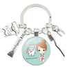 Cartoon Style Teeth Alloy Glass Unisex Bag Pendant Keychain