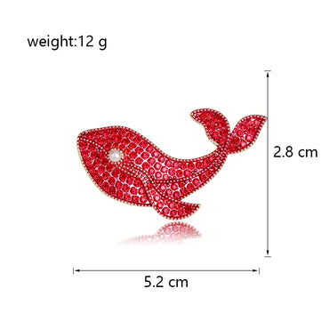 Cartoon Style Whale Alloy Enamel Plating Inlay Rhinestones Unisex Brooches