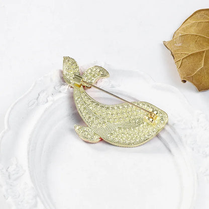 Cartoon Style Whale Alloy Enamel Plating Inlay Rhinestones Unisex Brooches