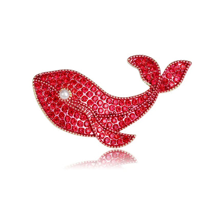 Cartoon Style Whale Alloy Enamel Plating Inlay Rhinestones Unisex Brooches