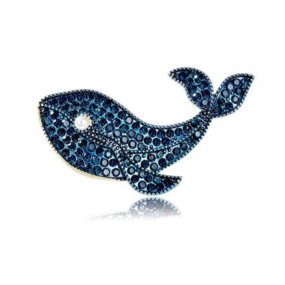 Cartoon Style Whale Alloy Enamel Plating Inlay Rhinestones Unisex Brooches