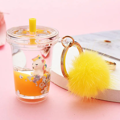 Cartoon  Milk Tea Bottle Acrylic Keychain Wholesale Nihaojewelry