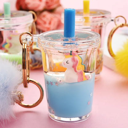 Cartoon  Milk Tea Bottle Acrylic Keychain Wholesale Nihaojewelry