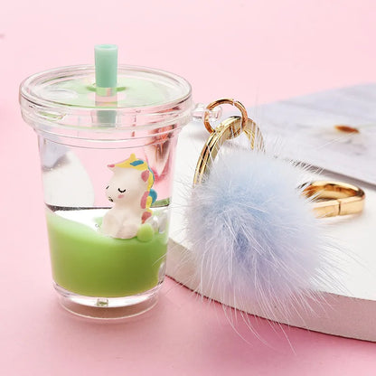 Cartoon  Milk Tea Bottle Acrylic Keychain Wholesale Nihaojewelry