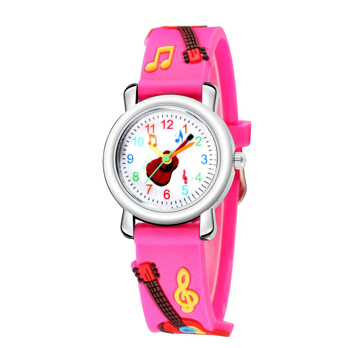 Cartoon Watch 3d Embossed Guitar Pattern Plastic Band Children&#39;S Watch Literary Fan Boy Girl Student Watch