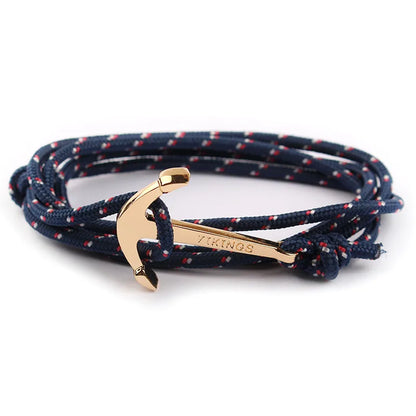 Casual Anchor Alloy Rope Plating Unisex Bracelets