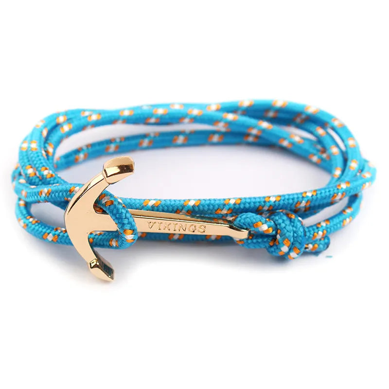 Casual Anchor Alloy Rope Plating Unisex Bracelets