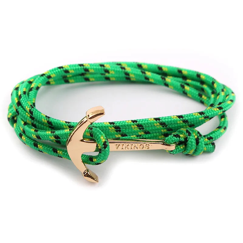 Casual Anchor Alloy Rope Plating Unisex Bracelets