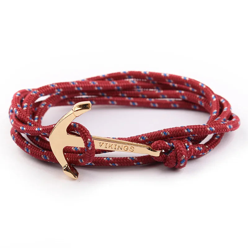 Casual Anchor Alloy Rope Plating Unisex Bracelets