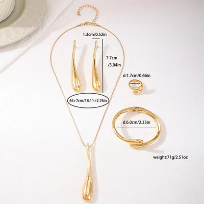 Casual Baroque Style Solid Color CCB Metal Gold Plated Women'S Jewelry Set