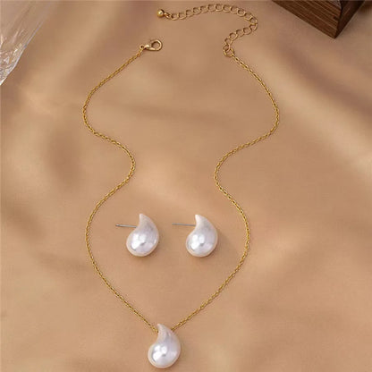 Casual Baroque Style Solid Color CCB Metal Gold Plated Women'S Jewelry Set