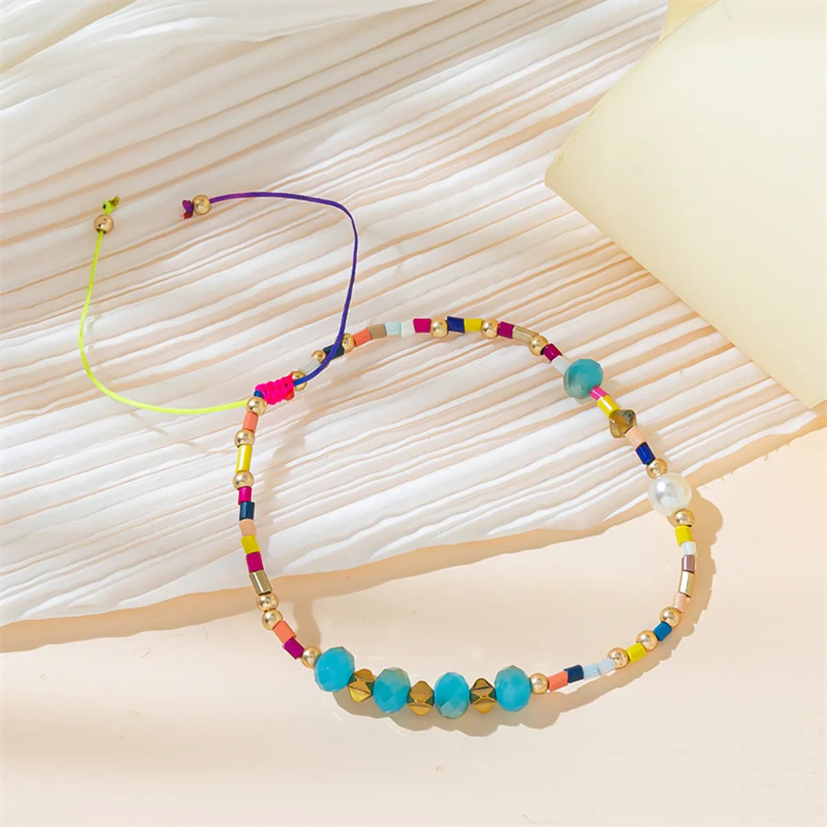 Casual Basic Color Block Artificial Crystal Beaded Braid Women's Bracelets