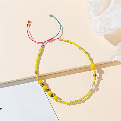 Casual Basic Color Block Artificial Crystal Beaded Braid Women's Bracelets