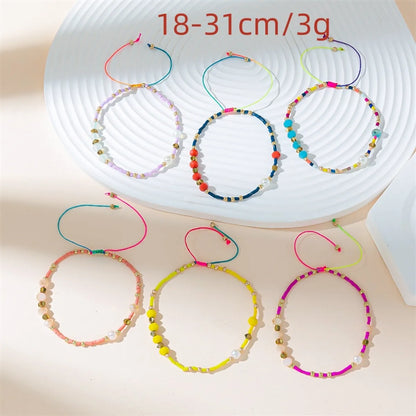 Casual Basic Color Block Artificial Crystal Beaded Braid Women's Bracelets