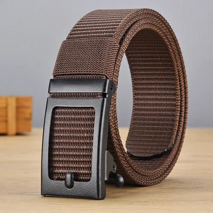 Casual Basic Solid Color Canvas Iron Men'S Woven Belts