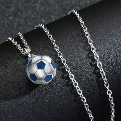 Casual Basketball Football Stainless Steel Enamel Unisex Pendant Necklace