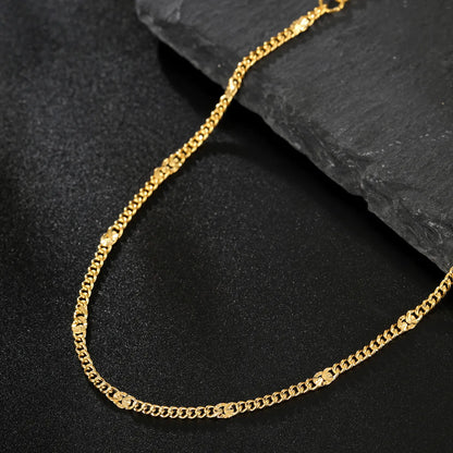 Casual Beach Simple Style Solid Color Stainless Steel Plating Chain 18k Gold Plated Bracelets