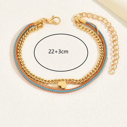 Casual Beach Starfish Heart Shape Pearl 18k Gold Plated Stainless Steel Plastic Acrylic Wholesale Anklet