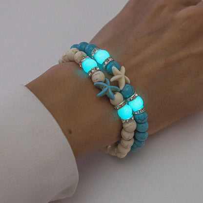 Casual Bohemian Beach Tortoise Starfish Turquoise Seed Bead Rope Beaded Braid Women'S Bracelets