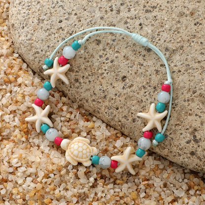 Casual Bohemian Beach Tortoise Starfish Turquoise Seed Bead Rope Beaded Braid Women'S Bracelets