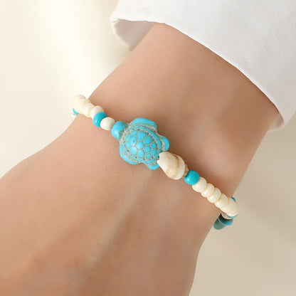 Casual Bohemian Beach Tortoise Starfish Turquoise Seed Bead Rope Beaded Braid Women'S Bracelets