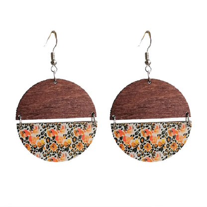 Casual Bohemian Flower Wood Women'S Drop Earrings