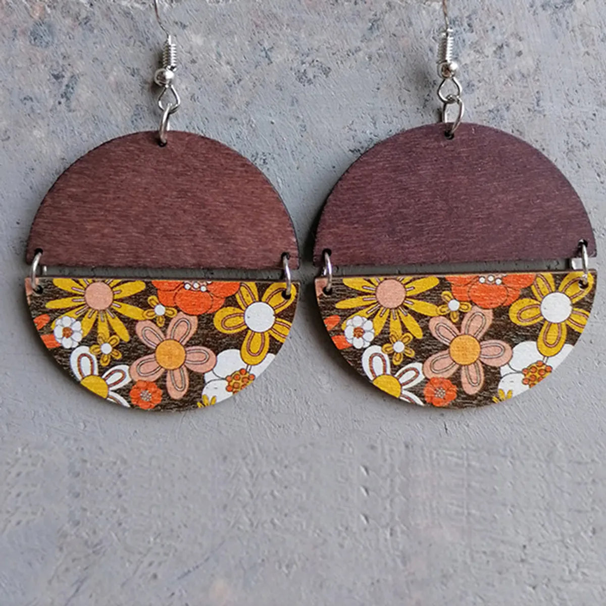 Casual Bohemian Flower Wood Women'S Drop Earrings